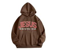 Christian Jesus The Way The Truth and The Life Sweats à capuche pour femme tendance graphique pull sweatshirts Faith mignon plage décontracté été avec capuche tenues d'automne avec motifs Dieu, café