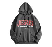 Christian Jesus The Way The Truth and The Life Sweats à capuche pour femme tendance graphique pull sweatshirts Faith mignon plage décontracté été avec capuche tenues d'automne avec motifs Dieu, gris