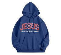 Christian Jesus The Way The Truth and The Life Sweats à capuche pour femme tendance graphique pull sweatshirts Faith mignon plage décontracté été avec capuche tenues d'automne avec motifs Dieu, noir
