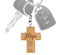 Christian Keynchain - Anneau clé des Écritures en bois pour la prière, pasteurs, amis avec une fonction de de la Bible inspirante, Chain de clé religieuse pour hommes et femmes, voyages, 2,2x1,6
