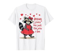 Christian Kids Racoon Jesus m'aime telle Que Je suis T-Shirt