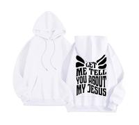 Christian Let Me Tell You About My Jesus Hoodies pour femme Y2K col rond décontracté à capuche Pray The Lord Tendance Mince avec capuche graphique à manches longues Tenues amusantes Trust In The Lord