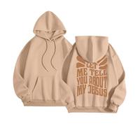 Christian Let Me Tell You About My Jesus Hoodies pour femme Y2K col rond décontracté à capuche Pray The Lord Tendance Mince avec capuche graphique à manches longues Tenues amusantes Trust In The Lord