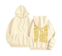 Christian Let Me Tell You About My Jesus Hoodies pour femme Y2K col rond décontracté à capuche Pray The Lord Tendance Mince avec capuche graphique à manches longues Tenues amusantes Trust In The Lord