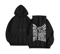 Christian Let Me Tell You About My Jesus Hoodies pour femme Y2K col rond décontracté à capuche Pray The Lord Tendance Mince avec capuche graphique à manches longues Tenues amusantes Trust In The Lord