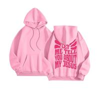 Christian Let Me Tell You About My Jesus Hoodies pour femme Y2K col rond décontracté à capuche Pray The Lord Tendance Mince avec capuche graphique à manches longues Tenues amusantes Trust In The Lord