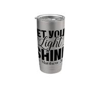 Christian Let Your Light Shine Matthieu 5:16 Gobelet isotherme en acier inoxydable double paroi