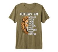 Christian Lion God Says I Am Toddler Boy Jésus Lion Judah T-Shirt Haut de Gamme