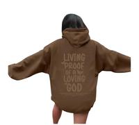 Christian Living Proof of A Loving God Hoodies for Women Y2K Casual Jesus Goth with Hood Tops I Love Jesus Fashion Summer Beach Graphic Tenues Loose Fit Plain Religious Faith Gothic, café, S