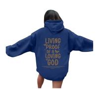 Christian Living Proof of A Loving God Hoodies for Women Y2K Casual Jesus Goth with Hood Tops I Love Jesus Fashion Summer Beach Graphic Tenues Loose Fit Plain Religious Faith Gothic, noir foncé, S