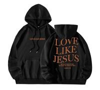 Christian Love Like Jesus Sweats à capuche pour femme Workou avec capuche Country Pullover Vêtements Faith 2025 Lettre Graphique Pulls Ample Backwoods God I Love Jesus Cool Y2K Esthétique Mignon, Noir