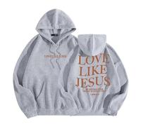 Christian Love Like Jesus Sweats à capuche pour femme Workou avec capuche Country Pullover Vêtements Faith 2025 Lettre Graphique Pulls Ample Backwoods God I Love Jesus Cool Y2K Esthétique Mignon, gris