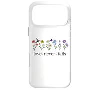 Christian Love Never Fails Scripture Corinthians Bible Verse Coque pour iPhone 17 Pro Max