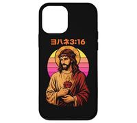 Christian Manga John 3:16 Jésus Sacré-Cœur Rétro Coucher de Soleil Coque pour iPhone 12 Mini