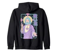 Christian Manga Savior Jésus Sacred Heart Anime Pastel Art Sweat à Capuche