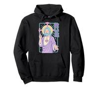 Christian Manga Savior Jésus Sacred Heart Anime Pastel Art Sweat à Capuche