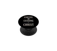 Christian Mom Faith Humour Blessed Flaws Coffee and Grace PopSockets PopGrip Adhésif