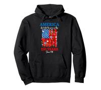 Christian Patriotic 250 Years Grace on Thee Drapeau Art Floral Sweat à Capuche