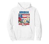 Christian Patriotic 250 Years Grace on Thee Drapeau Art Floral Sweat à Capuche