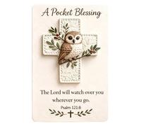Christian Pocket Cross Coffret cadeau, d'encouragement portable, 10 x 14 cm, de prière portable avec carte de verset de la Bible, Keepsake spirituel en bois pour le confort