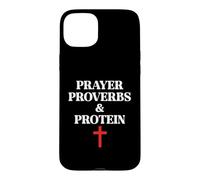 Christian Prayer Proverbs Protein Shakes Jesus Weights Faith Coque pour iPhone 15 Plus
