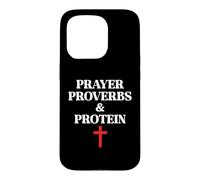 Christian Prayer Proverbs Protein Shakes Jesus Weights Faith Coque pour iPhone 15 Pro