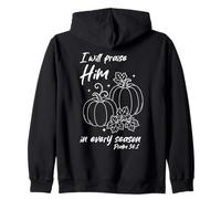 Christian Pumpkin Praise Him in Every Season Psaum 34:1 Tee Sweat à Capuche