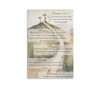 Christian Scripture Canvas Art Romans Road to Salvation Bible Verses Modern Family Bedroom Decor Wall Art Print(Unframed,16x24inch(40x60cm))