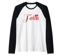 Christian Shirt for Women Faith Print Jesus Bible Sayings Manche Raglan
