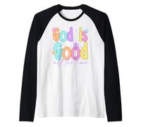 Christian Shirts for Women God is Good Jesus Bible T-Shirt Manche Raglan