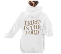 Christian Trust In The Lord Sweats à capuche pour femme confortable graphique Jésus gothique avec capuche Vêtements Pray The Lord Coupe ample Manches longues Sweat à capuche Mode College God Religious