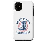 Christian Walk in Faith Cowgirl Boots 2 Corinthiens 5:7 Coque pour iPhone 11