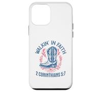 Christian Walk in Faith Cowgirl Boots 2 Corinthiens 5:7 Coque pour iPhone 12 mini