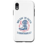 Christian Walk in Faith Cowgirl Boots 2 Corinthiens 5:7 Coque pour iPhone XR