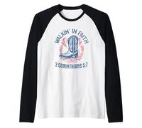 Christian Walk in Faith Cowgirl Boots 2 Corinthiens 5:7 Manche Raglan