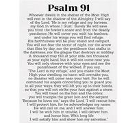 Christian Wall-Art Psalm 91 Poster Bible Verses Wall Decor Religious Gift for Home Prayer Room or Church Office Decor(Framed,08x12inch(20x30cm))