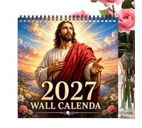 Christian Wall Calendar 2027 Wall - Jesus Planner Religious Room Decor for