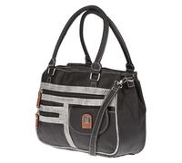 Christian Wippermann Grand sac à bandoulière pour femme effet cuir, noir/anthracite, Medium