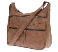 Christian Wippermann Sac à Main Femme Bandoulière Luxe - Grand Sac à Main 30x26x10cm - 3 Compartiments Zippés Devant, 1 au Dos - Bandoulière 155cm - Compartiments Intérieurs pour Smartphone