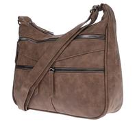 Christian Wippermann Sac À Main Femme - Grand Sac À Bandoulière 30x26x10 cm, 155 cm Bandoulière - PU - 3 Compartiments Zippés Avant, 2 Compartiments Principaux, Poche Arrière - Élégant et Pratique