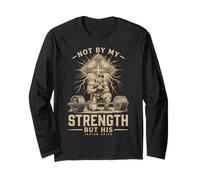 Christian Workout Not by My Strength But His Men's Gym Manche Longue