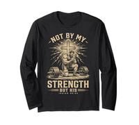 Christian Workout Not by My Strength But His Men's Gym Manche Longue