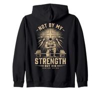 Christian Workout Not by My Strength But His Men's Gym Sweat à Capuche