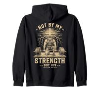Christian Workout Not by My Strength But His Men's Gym Sweat à Capuche
