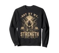 Christian Workout Not by My Strength But His Men's Gym Sweatshirt