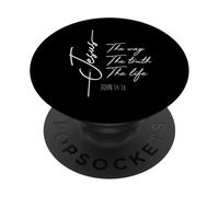 Christian Worship Women Men Kids Jesus The Way Truth Life PopSockets PopGrip Adhésif