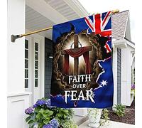 Christianisme Australien : La Foi Au-Delà De La Peur Drapeaux De Vacances Double Face Drapeaux De Pirate Drôle Drapeau De Décoration Décoration Pour Patio Porche Maison M