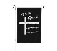 Christianisme Et Foi En Jésus-Christ : Avec Dieu, Tout Est Possible Bannière Avec Œillets Drapeau De Jardin Suspendre Drapeau De Cour Pour Toutes Les Saisons Dortoirs Vacances 30X45cm