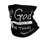 Christianisme Foi Jésus-avec Dieu Tout Est Possible Cache-Cou Séchage Rapide Headwrap Élastique Écharpe Tube pour Course À Pied Jogging Moto 26X30CM