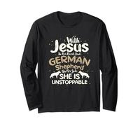 Christianisme Jésus Cœur Berger Allemand à côté chrétien Manche Longue
